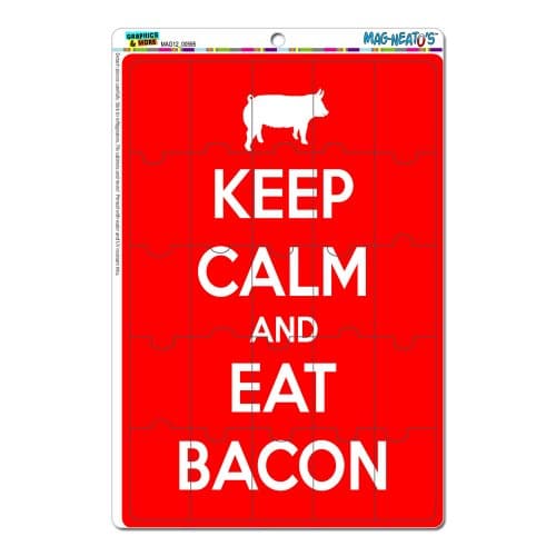 Graphics-and-More-Keep-Calm-and-Eat-Bacon-Red-Mag-Neatos-Novelty-Gift-Locker-Refrigerator-Vinyl-Puzzle-Magnet-Set-0
