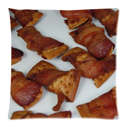 Bacon Meat Zippered Pillow Cases Cover Cushion Case 18x18 Inch