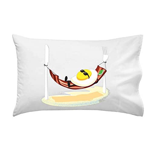 Good Morning Funny Egg Sunny Side Up Relaxing In Bacon Hammock