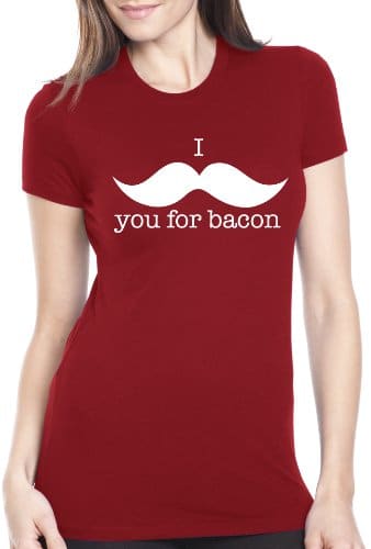 red bacon shirt