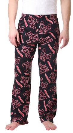 TOOLOUD Bacon Pig Silhouette Adult Lounge Pants Black